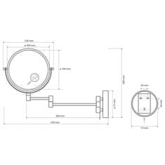 SAPHO X-ROUND kosmetické zrcátko závěsné, ? 180mm, oboustranné, chrom XR006 - Sapho