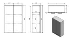 AQUALINE ZOJA/KERAMIA FRESH skříňka horní 50x76x23cm, dub platin 51304 - Aqualine