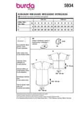 Burda Střih Burda 5934 - Rovné empírové šaty, tunika