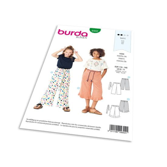 Burda Střih Burda 9302 - Dětské letní kalhoty