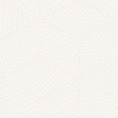 Bílá 3D geometrická vliesová tapeta na zeď, TP422951, Exclusive Theards, Design ID, 0,53x10m