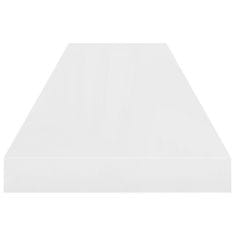 Vidaxl Plovoucí nástěnné police 4 ks lesklé bílé 90x23,5x3,8 cm MDF