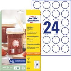 Avery Zweckform Etikety kulaté 40 mm Avery 10 listů bílé