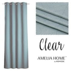 AmeliaHome Závěs Clear s průchodkami 140x250 zelený/bílý