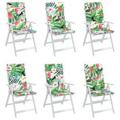 Vidaxl Podušky na židli s vysokým opěradlem 6 ks vícebarevné textil