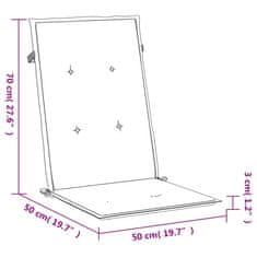 Vidaxl Podušky na židli vysoké opěradlo 4 ks antracitové 120x50x3 cm