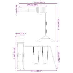 Vidaxl Dětské hřiště na zahradu masivní borové dřevo