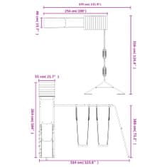 Vidaxl Dětské hřiště na zahradu masivní borové dřevo