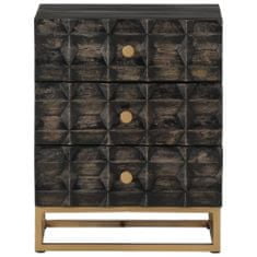 Vidaxl Noční stolek černý 40 x 29 x 50 cm masivní mangovníkové dřevo