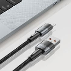 Tech-protect Ultraboost kabel USB / USB-C 66W 6A 2m, šedý