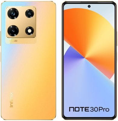 Infinix Note 30 PRO technologie NFC bezkontaktní platby velký dispelj velkokapacitní baterie moderní mobilní dotykový telefon smartphone infinix LTE připojení LTE internet Bluetooth slot na paměťové karty Wi-Fi MediaTek Helio G99 OS Android 13 Bluetooth wifi dlouhá výdrž skvělý fotoaparát amoled displej fm rádio 6.67 AMOLED velký displej FullHD+ rozlišení 68W rychlonabíjení 15W bezdrátové nabíjení 120Hz obnovovací frekvence IP53