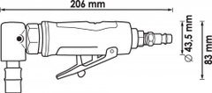 Vigor Stopková bruska zahnutá VIGOR - V5673