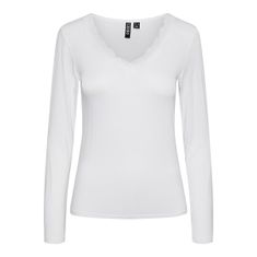 Pieces Dámské triko PCBARBERA Standard Fit 17141053 Bright White (Velikost S)