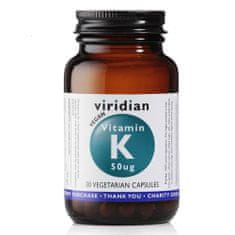 VIRIDIAN nutrition Vitamin K 50ug 30 kapslí 
