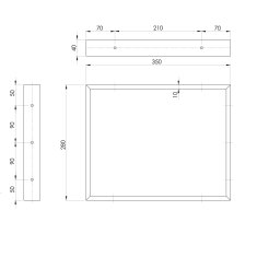 SAPHO Podpěrná konzole 350x280x40mm, lakovaná ocel, černá mat, 1 ks 30375 - Sapho