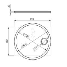 SAPHO FLOAT kulaté zrcadlo s LED podsvícením ? 90cm, .zrcátko, senzor, 3500-6500K, bílá FT900 - Sapho