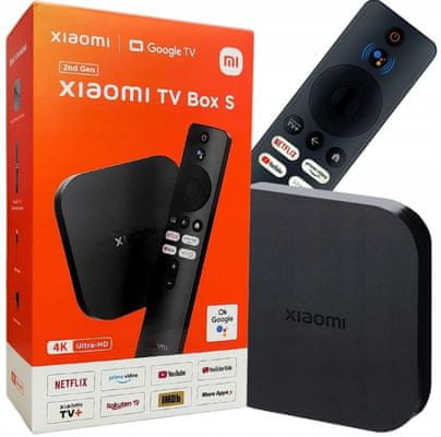  elegantní multimediální přehrávač xiaomi mi tv box 2 4k uhd rozlišení google tv 10 hey google interní paměť usb hdmi 