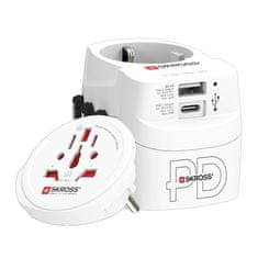 Cestovní adaptér PRO Light USB AC30PD World, 7A max., USB A+C, PD 30W, UK+USA+Austrálie/ Čína