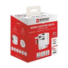 Cestovní adaptér PRO Light USB AC30PD World, 7A max., USB A+C, PD 30W, UK+USA+Austrálie/ Čína