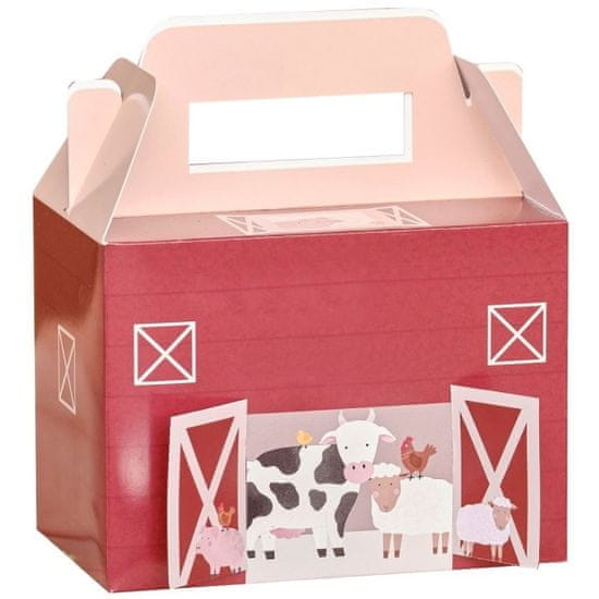 MojeParty Personalizované party boxy na výslužku Farma 20 x 18 x 12 cm 5 ks