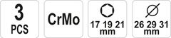 YATO Sada nástrčných klíčů na alu ráfky 3 ks