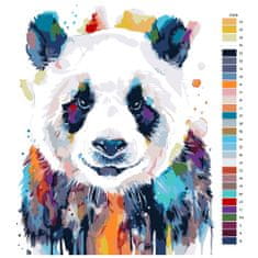 Malujsi Malování podle čísel - Panda v barvách - 40x50 cm, bez dřevěného rámu