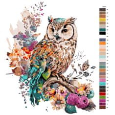 Malujsi Malování podle čísel - Kouzelná teta sova - 40x50 cm, bez dřevěného rámu