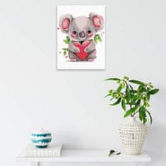 Malujsi Malování podle čísel - Koala se srdíčkem - 60x80 cm, bez dřevěného rámu