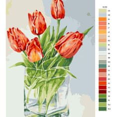 Malujsi Malování podle čísel - Tulipány ve váze 03 - 80x120 cm, plátno vypnuté na rám