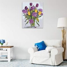 Malujsi Malování podle čísel - Fialové tulipány - 80x100 cm, plátno vypnuté na rám