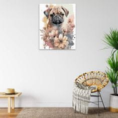 Malujsi Malování podle čísel - Mops 03 - 40x50 cm, plátno vypnuté na rám