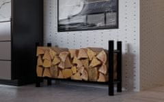 Sortland Stojan na dřevo ke krbu Medya - kulatý rám | 60x100x30 cm