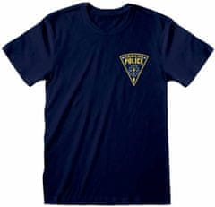 CurePink Pánské tričko Netflix|Stranger Things: Hawkins Police Badge (M) modrá bavlna