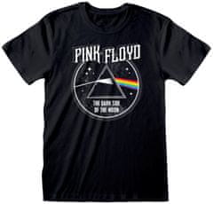 CurePink Pánské tričko Pink Floyd: Dark Side of the Moon Retro (L) černá bavlna