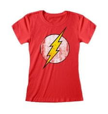 CurePink Pánské tričko DC Comics: Flash Logo (L) červené bavlna