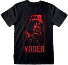 CurePink Pánské tričko Star Wars: Vader (S) černá bavlna