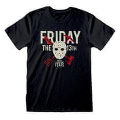 CurePink Pánské tričko Friday The 13th|Pátek třináctého: The Day Everyone Dies (M) černé bavlna