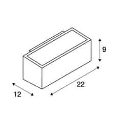 SLV BIG WHITE BOX, venkovní nástěnné svítidlo, QT-DE12, IP44, hranaté, up/down, antracit, max. 80 W 232485