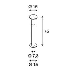 SLV BIG WHITE ALPA MUSHROOM 75, venkovní stojací lampa, TC-(D,H,T,Q)SE, IP55, šedý kámen, pr./V 16/75 cm, max. 24 W 228945