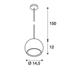 SLV BIG WHITE LIGHT EYE, závěsné svítidlo, QPAR111, bílé/chrom, průsvitný kabel, stropní rozeta bílá/chrom, max. 75 W 133481