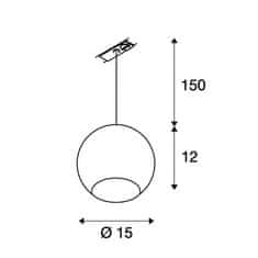 SLV BIG WHITE LIGHT EYE, závěsné svítidlo pro vysokonapěťovou 1fázovou proudovou sběrnici, QPAR111, bílé/chrom, max. 75 W, vč. 1fázo