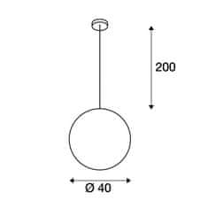 SLV BIG WHITE ROTOBALL 40, závěsné svítidlo, TC-(D,H,T,Q)SE, stříbrošedé/bílé, pr. 40 cm, max. 24 W 165410