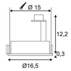 SLV BIG WHITE NEW TRIA 1, vestavné svítidlo, jedna žárovka, QPAR111, kulaté, černé matné, max. 75 W, vč. listových pružin 113550