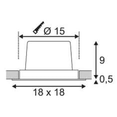 SLV BIG WHITE SADA NEW TRIA 1, vestavné svítidlo, jedna žárovka, LED, 2700K, hranaté, bílé, 30°, 29 W