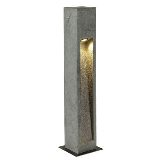 SLV BIG WHITE ARROCK STONE, venkovní stojací lampa, LED, 3000K, hranatá, šedý kámen, D/Š/V 12/12/75 cm, max. 6 W 231371