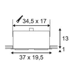 SLV BIG WHITE KADUX 2, vestavné svítidlo, dvě žárovky, QPAR111, obdélníkové, bílé matné, max. 150 W 115551