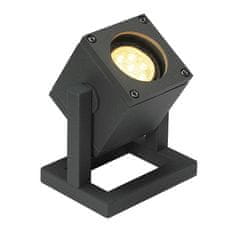 SLV BIG WHITE CUBIX 1, venkovní stojací lampa, jedna žárovka, QPAR51, IP44, hranatá, antracit, úsporná žárovka, max. 25 W 132835