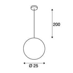 SLV BIG WHITE ROTOBALL 25, závěsné svítidlo, TC-(D,H,T,Q)SE, stříbrošedé/bílé, pr. 25cm, max. 24 W 165390