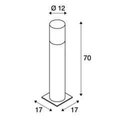 SLV BIG WHITE LISENNE POLE 70, E27, šedá, IP54 1000666