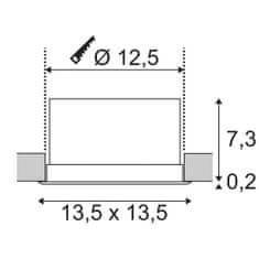 SLV BIG WHITE VERLUX, vestavné svítidlo, LED, 3000K, bílé matné, D/Š/H 13,5/13,5/7,5 cm, 20W 112692